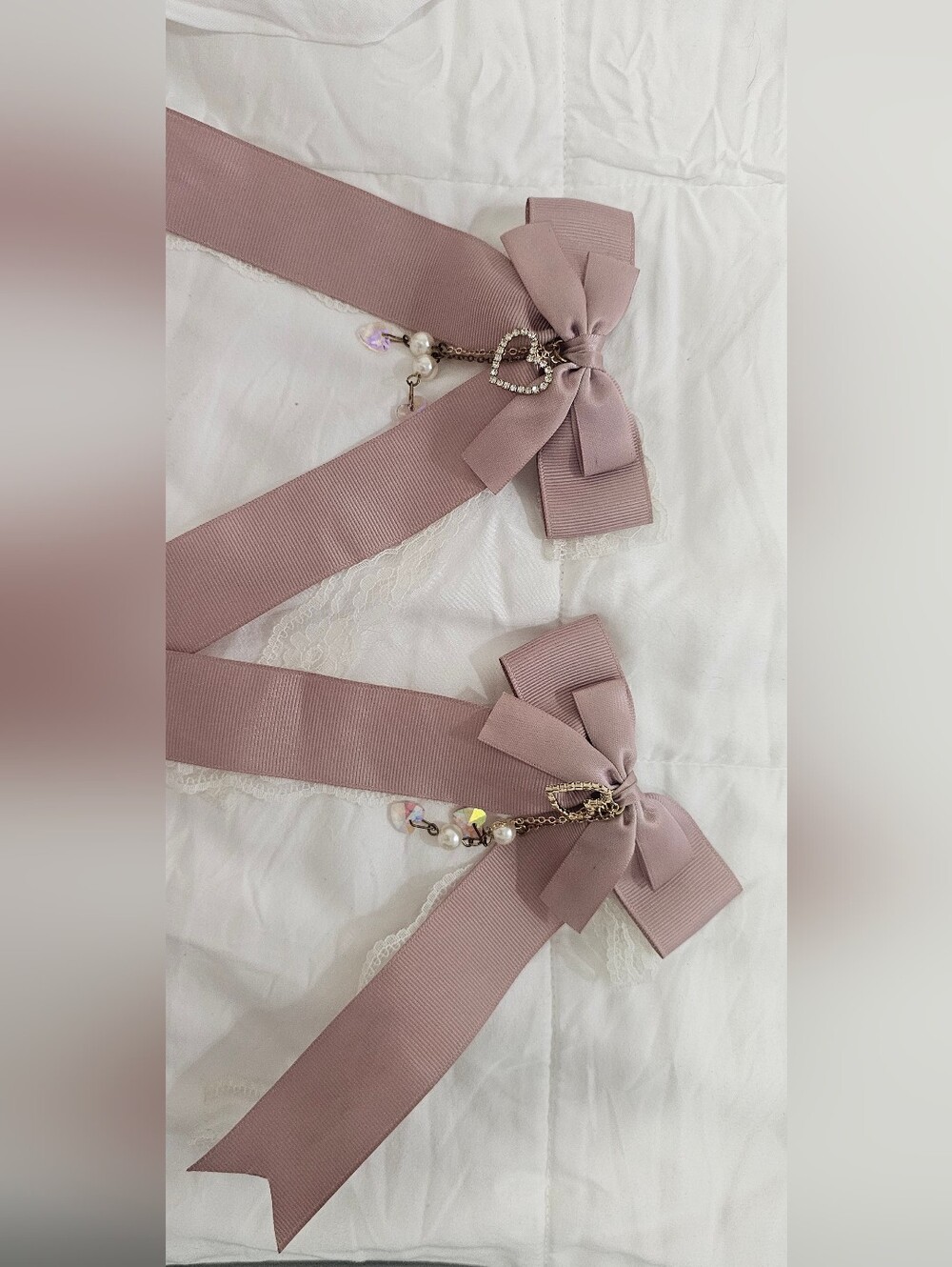 Liz lisa bijou hair bows with pearls and lace detail